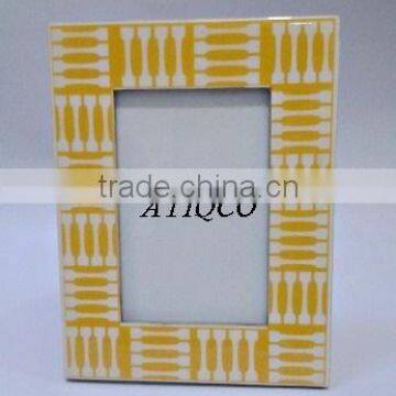 Wooden Photo Frame Painted Yellow