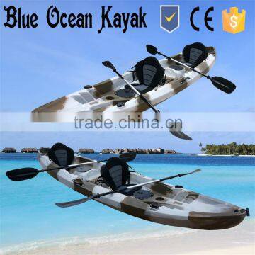 Blue Ocean 2015 hot sale new design summer style double fishing kayak/atv double fishing kayak/comfortable double fishing kayak