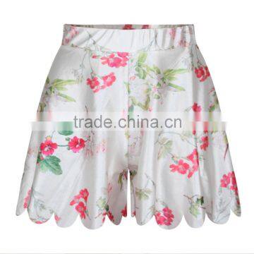 Cheap Price High Waist Shorts For Women Floral Custom Designs Pants N14-30