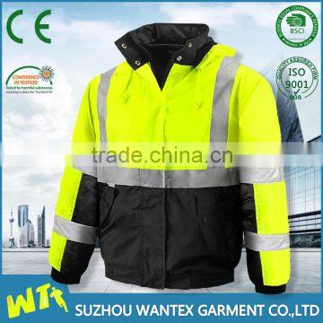 wholesale 100% polyester high quality reflective safety bomber jackets