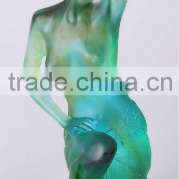 European popular art colorful lady crystal statue