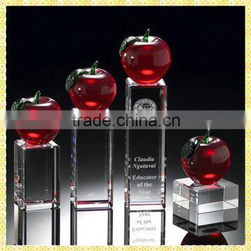 Unique Apple Shaped Crystal Award Trophy For Christmas Eve Gifts