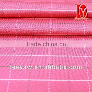 check jersey fabric made of 94% poly and 6% spandex yarn dyed manterials