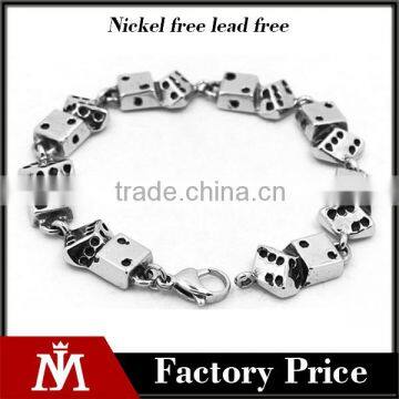 Fashion jewelry engraved square chain bracelet