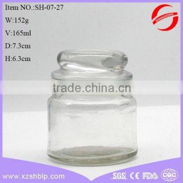 Antique Glass Storage Jar for Spice With Glass Lid in Different Shape and Surface Treatment photo-3