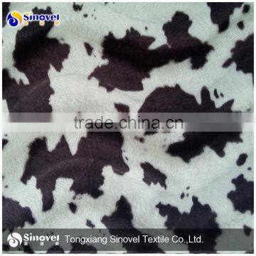 100%Polyester Animal Skin Print Velboa Fabric With S Wave Made In China