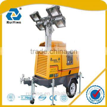 china professional supplier High Quality 4x1000w Movable generator tower light with manual operation