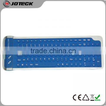Flexible 104 keys USB silicone rubber computer keyboard,water-proof keyboard---JK104B (round keycaps)