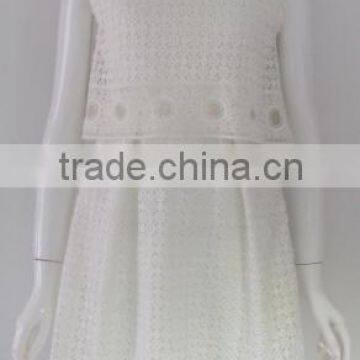 Pretty Steps2016 new fashion white color dress hot sale newest sleeveless dress new fashion elegant lace dress