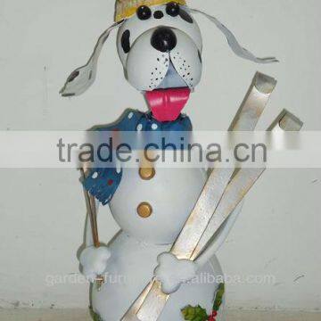 Wrought Iron Handicraft Vintage Christmas Holiday Metal Snowman Ornament Table Top Decor photo-2
