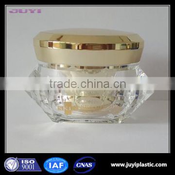 Luxury Transparent Diamond Plastic Cosmetic Containers, Acrylic Plastic Type and Skin Care Cream Use Cosmetic Jar