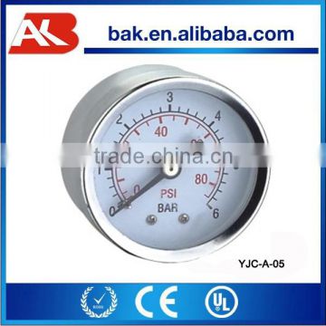 Chrome plated Pressure meter YJC-A-05,Axial direction pressure gauge