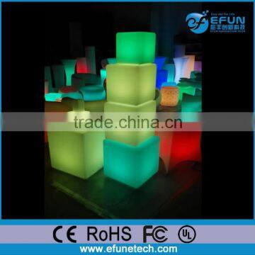 custom size rgb color plastic illuminated led cube chair,bar led furniture cube