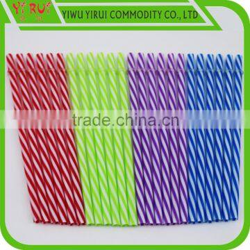 7.5*230mm pp Colorful Stripes Drinking Straw With Circle photo-2