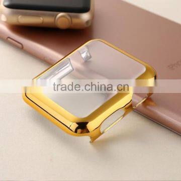 Electroplate Hard PC Case Cover With Protective Film For Apple Watch i Watch 38mm 42mm Shell Shockproof Frame Cover Shell photo-6