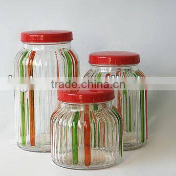 3pcs new design glass jars