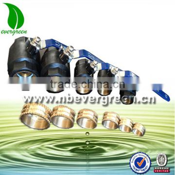 brass insert and long handle nylon ball valve