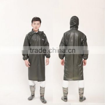 2016 Hot Sale cool Mens long pattern hooded PVC rain coat//raincoat/rainsuit/rain suit/Rainwear