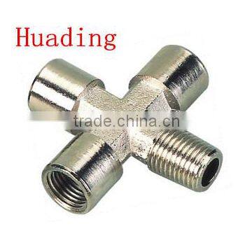 Brass Four Way Female Fitting ,3/8 " 1/2" 1/4" Brass Fitting Cross Type Fitting photo-3