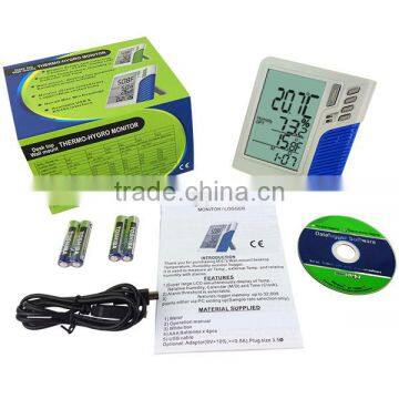 Wallmount / Desktop Temperature Humidity RH Datalogger Monitor Calendar Clock Dew Point Wet Bulb + 32000 Memory Taiwan Made photo-2