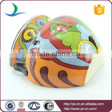 YSfp0010-01Unique Hanging Wall Large Flower Pot With Hand Print Design photo-5