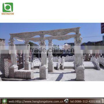 Outdoor Garden Stone Gazebo White Marble Pavilion photo-3