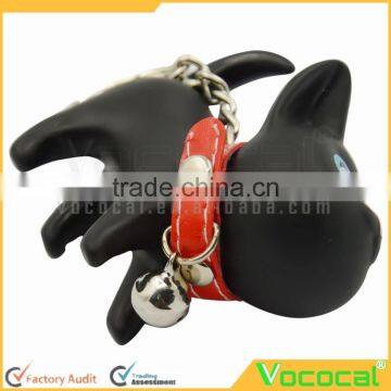 Vinyl Cat Doll Pendant Metal Stainless Steel Key Ring Keychain photo-2