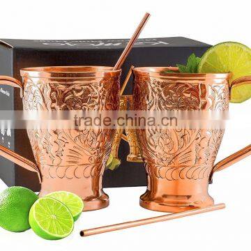 moscow mule mug 100% copper set of 2 | 100% Pure Copper mugs Gift Mug for Moscow Mules