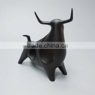 Resin Matt Black Interior Decorative Bull Statue photo-5