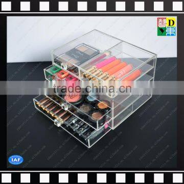 Fashion multi-table storage cosmetic box acrylic makeup organizer with drawers