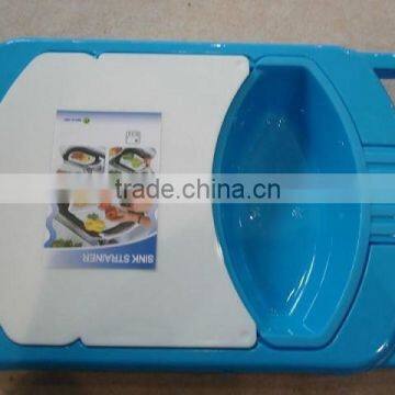 3 in 1 Flexible Plastic Cutting Board With Colander and Washing Basin photo-2