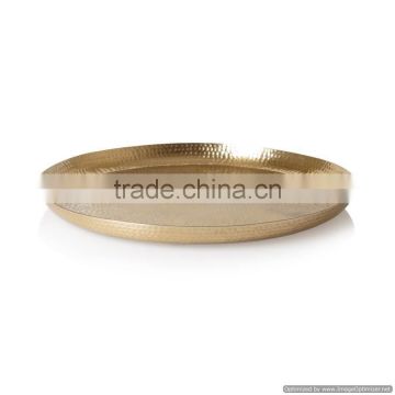 gold round bulk metal tray