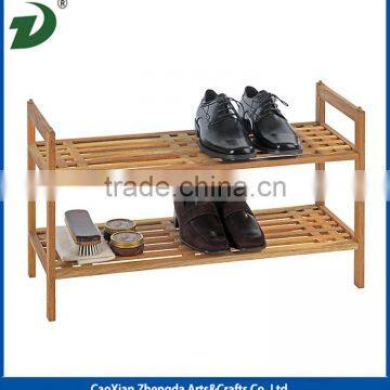 High Quality 2 Tiers Wooden Shoe Rack photo-4
