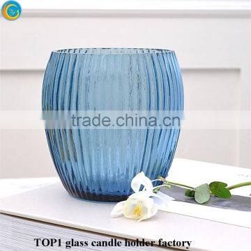 Colored Blue Glass Tea Light Candle Holder photo-4