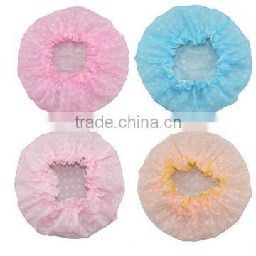 PVC lace double-deck waterproof shower caps for women