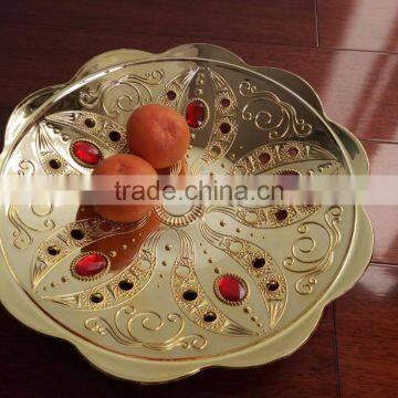 Silver Plastic Charger Plate Decorative Gilded Fruit Tray photo-3