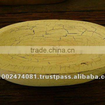 Imitation Antique Wooden Yellow Tray
