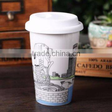 Fda Passed 350ml Ceramic Travel Cup With OEM Design photo-3