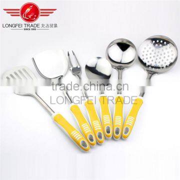 Hot Selling Stainless Steel Kitchen Utensils set with turner, ladle, skimmer, slotter turner