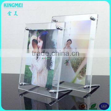 KM-CP38 Custom 7x5,10x8 Table Long Screws Clear Acrylic Plastic Paper Photo Frame photo-6