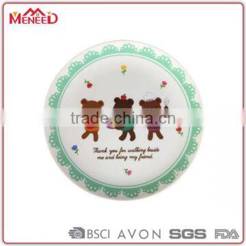 Baby Safety Blue Coate Boy in Hat Design Children Melamine Dinner Plates With Cartoon photo-3