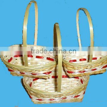 oval shape bamboo flower basket