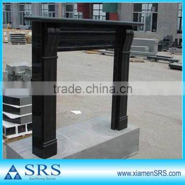 100% handy carved and polished black marble fireplace mantel