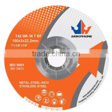 7"(180x3x22.2mm) Depressed Center Resin Bonded Reinforced Cutting Wheel For Stainless Steel