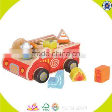 wholesale funny wooden blocks car toy,beautiful wooden blocks car toy,great children wooden blocks car toy W12D023