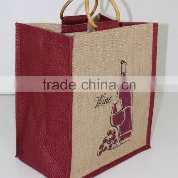 Factory Custom Cheap Six Bottle Jute Wine Bag photo-2