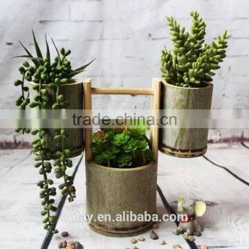 Unique Beautiful Home & Garden Decoration Nature Green Bamboo Flower Vase photo-3