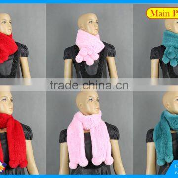 High Quality Knitted Rex-Rabbit Scarf, real fur,soft