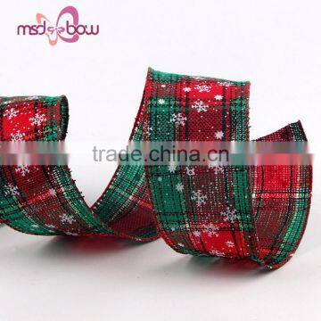 Outdoor 2 Inch Burlap Jute Printed Christmas Celebrate it Ribbon photo-2