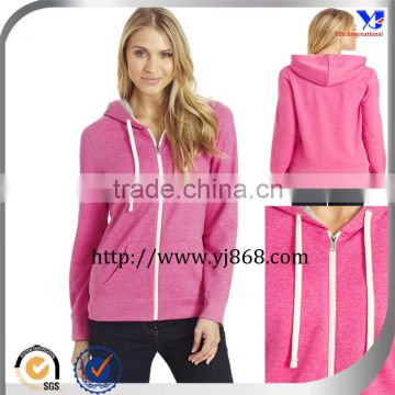 Zip up pink color good price fahion lady hoody